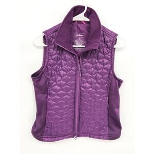 L.L. Bean Purple Quilted Full Zip Polyester Puffer Vest Jacket Size S
